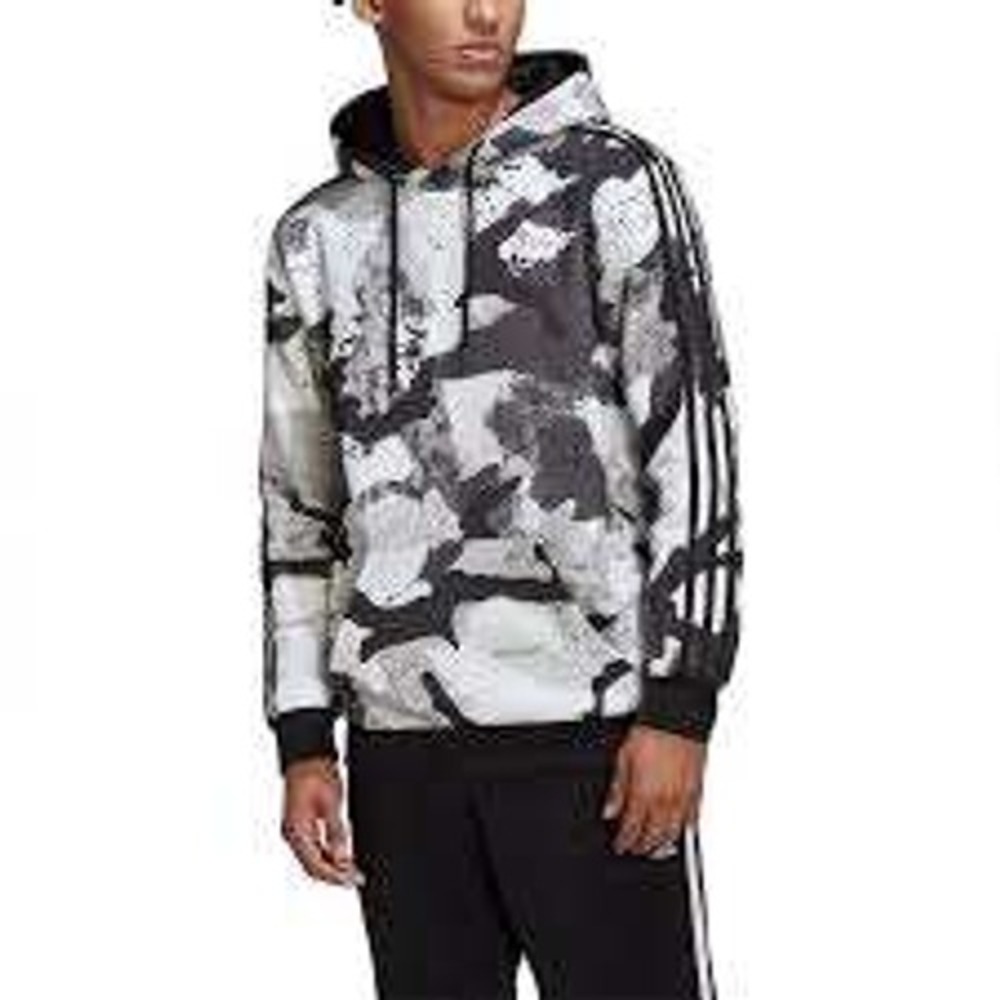 Adidas Hoodie S Gray Camo NWOT Originals Trefoil 3-Stripe Pullover Athleisure